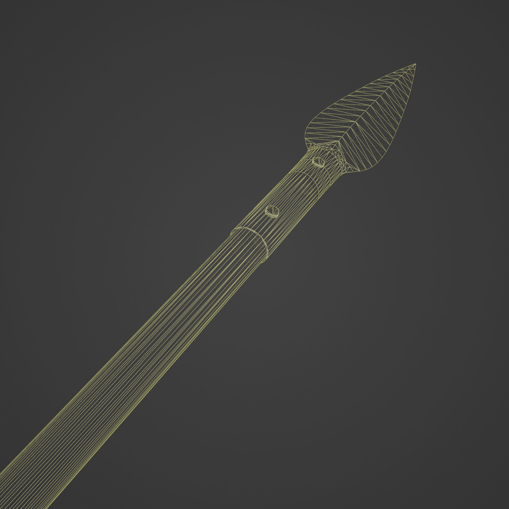 Spear Weapon Low-poly 3D model_7
