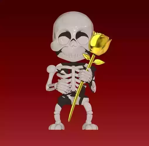 Skelleton boy with a rose