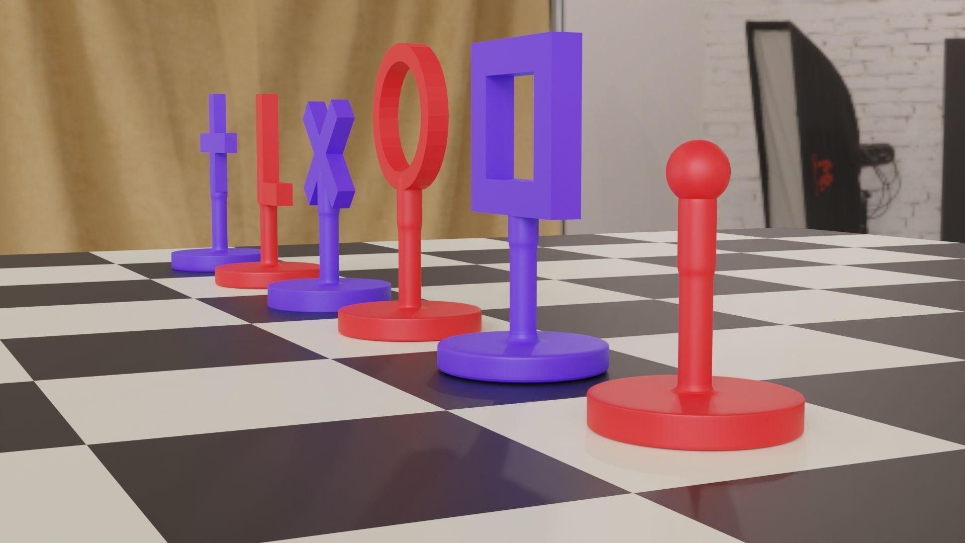 Geometric Chess Set Pieces 3D print model_5