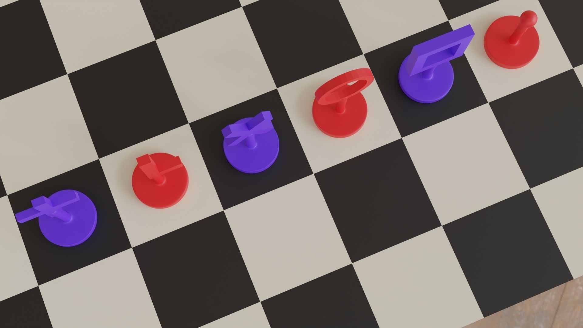 Geometric Chess Set Pieces 3D print model_3