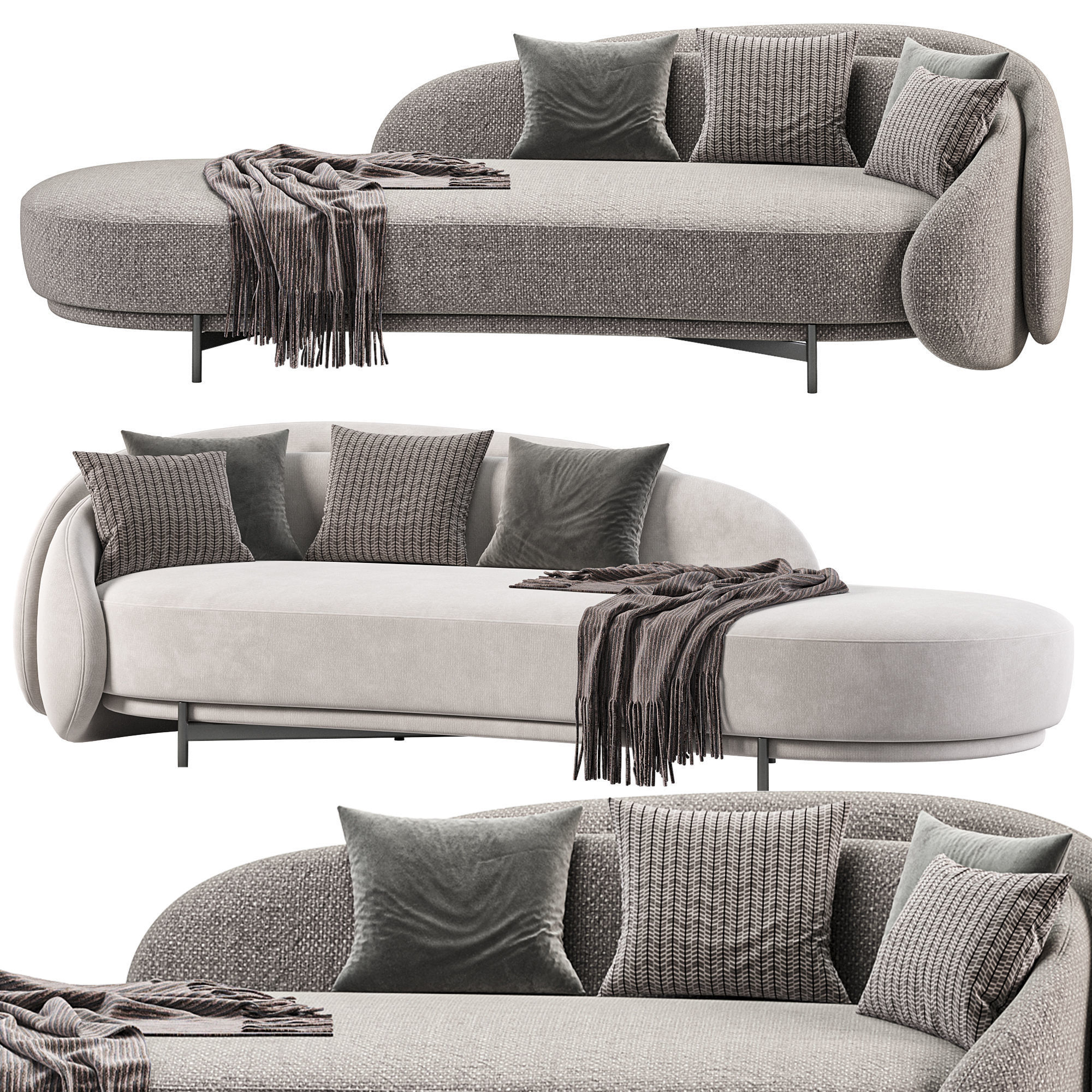 Layered Back Sofa  3D model_1
