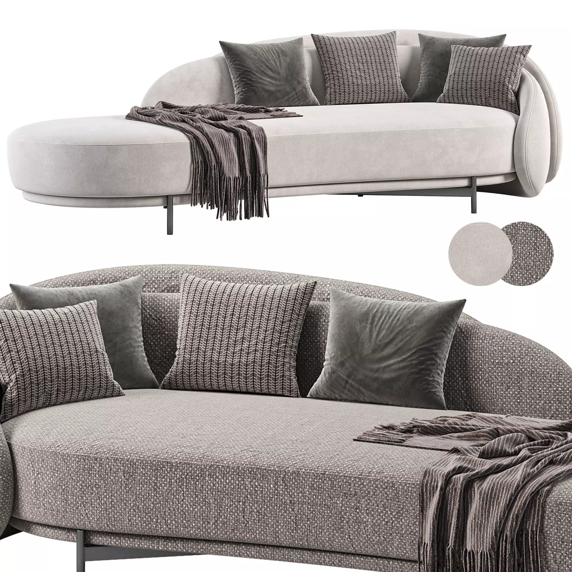 Layered Back Sofa  3D model_0