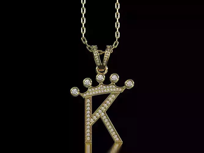 K letter pendant 3D print model