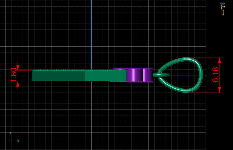 K letter pendant 3D print model_16