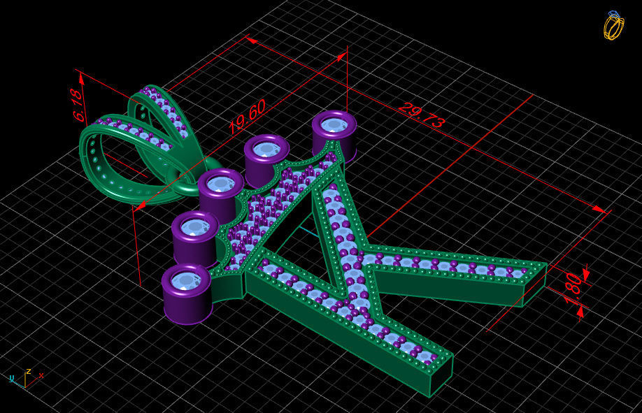 K letter pendant 3D print model_15