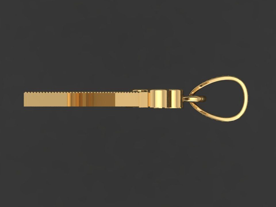 K letter pendant 3D print model_4