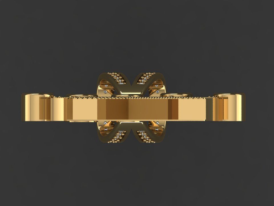 K letter pendant 3D print model_7