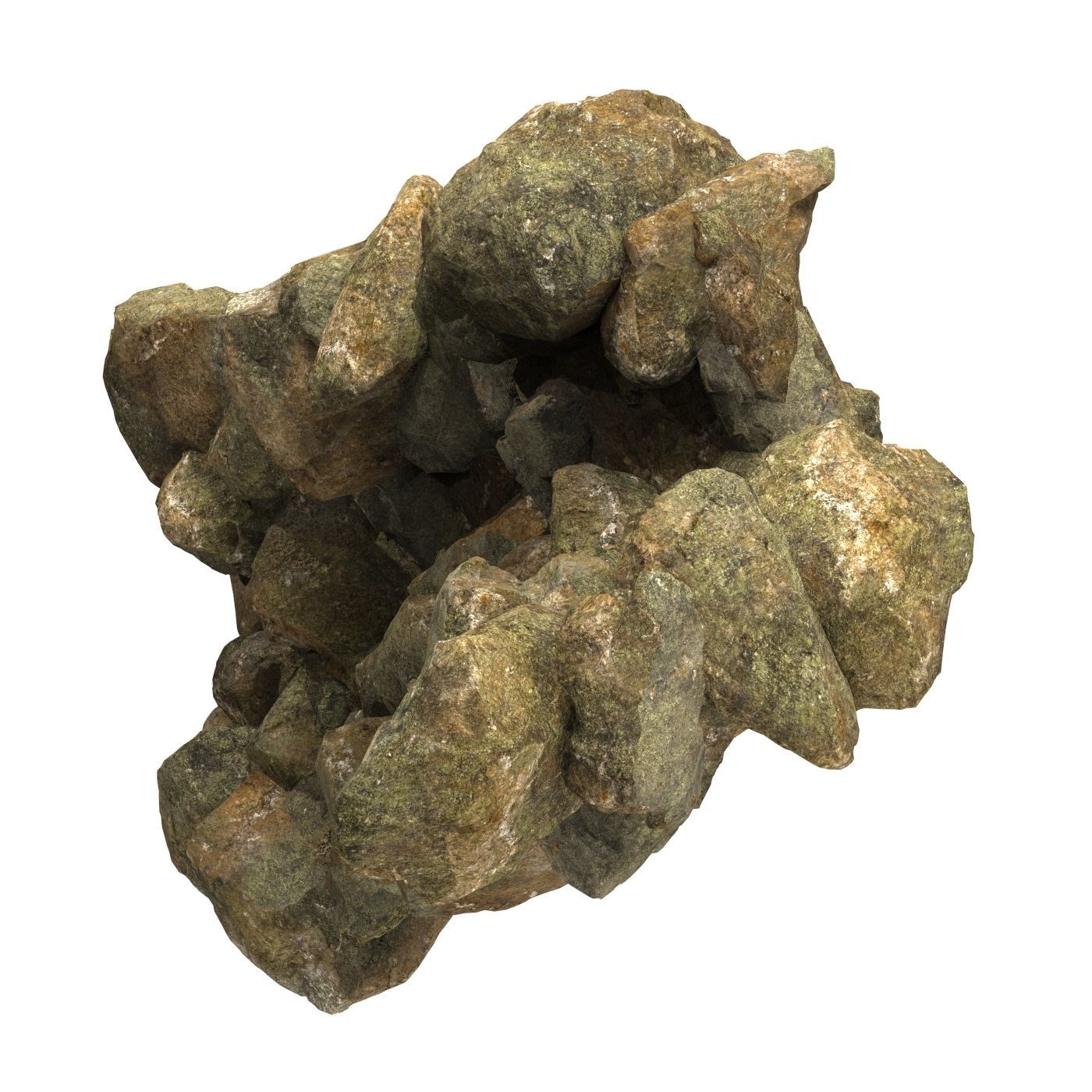 Realistic Natural Rock Cliff 02 3D model_1