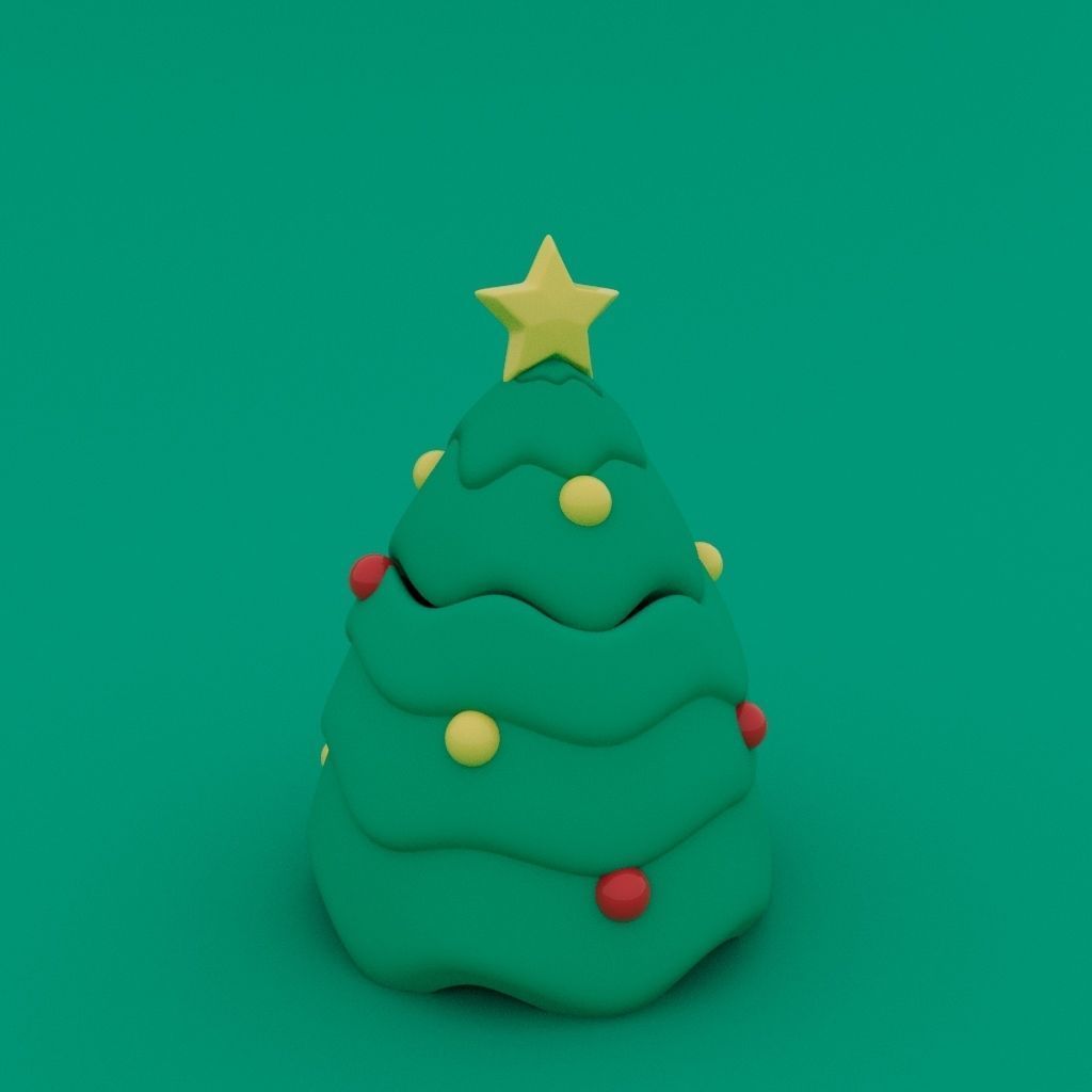Christmas Special - Cute Cat Hiding in Christmas Tree 3D print model_6