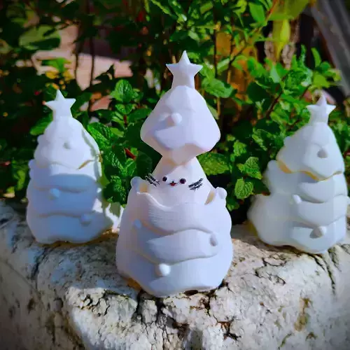 Christmas Special - Cute Cat Hiding in Christmas Tree 3D print model