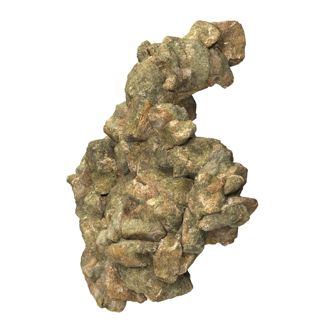 Realistic Natural Rock Cliff 04 3D model_2