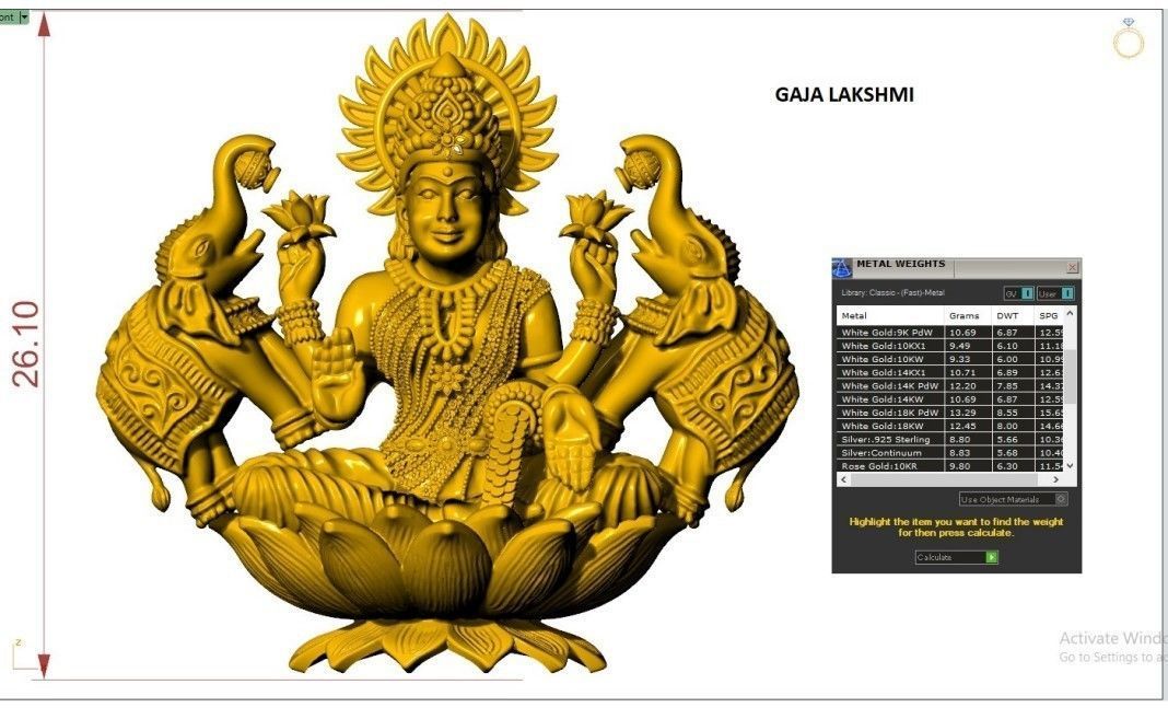 ASTA LAkSHMI PENDANT 3D print model_3