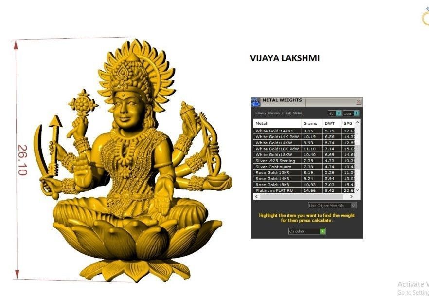 ASTA LAkSHMI PENDANT 3D print model_8