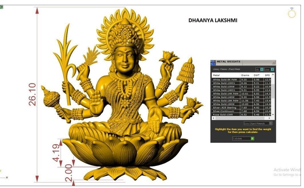 ASTA LAkSHMI PENDANT 3D print model_1