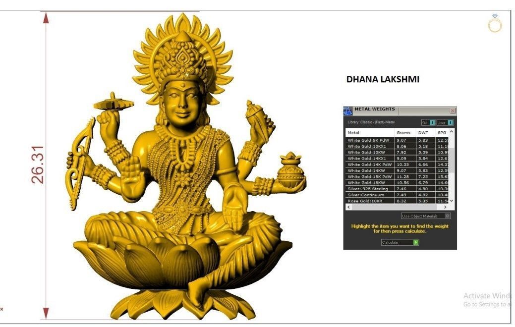 ASTA LAkSHMI PENDANT 3D print model_2