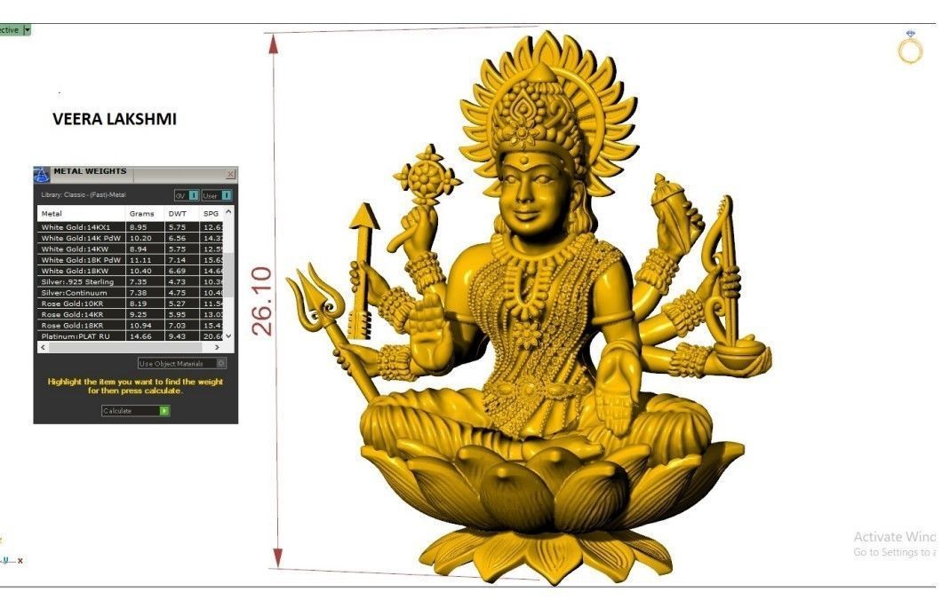 ASTA LAkSHMI PENDANT 3D print model_5