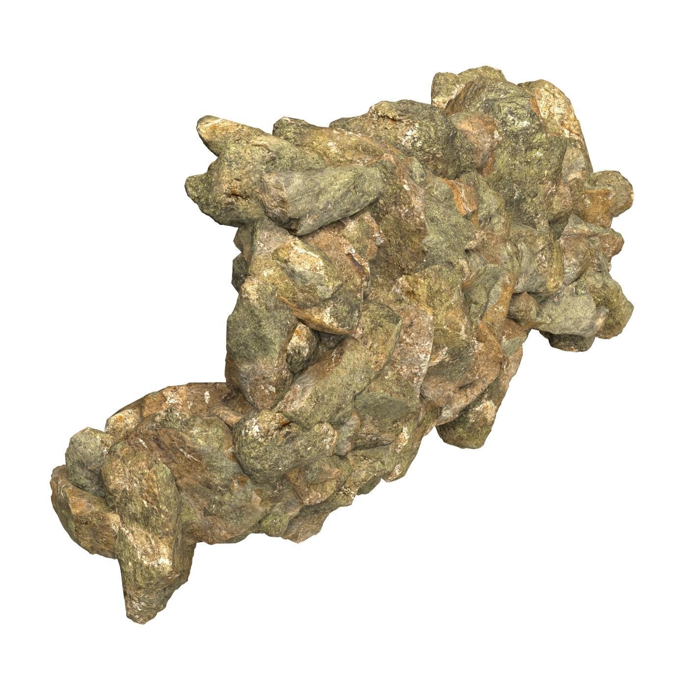 Realistic Natural Rock Cliff 05 3D model_3