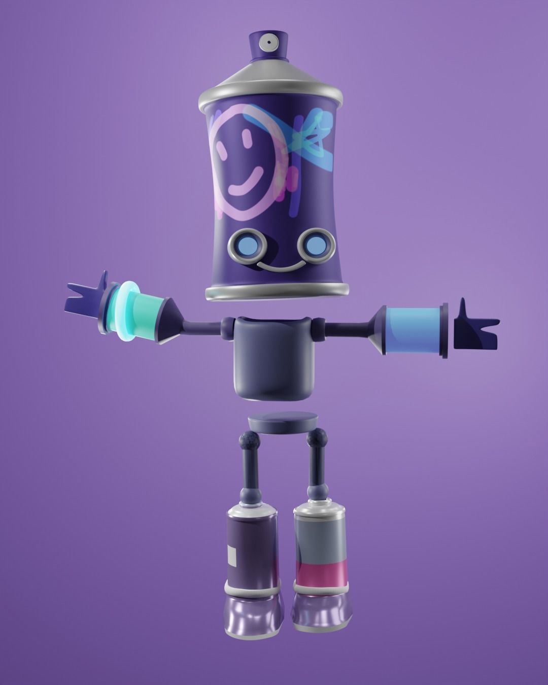 SPRABOT subway surfers character Low-poly 3D model_4