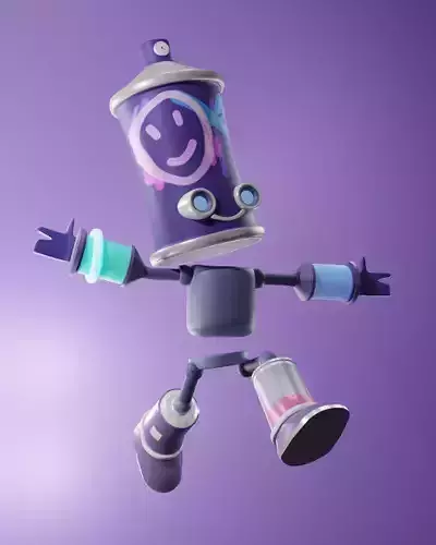 SPRABOT subway surfers character Low-poly 3D model