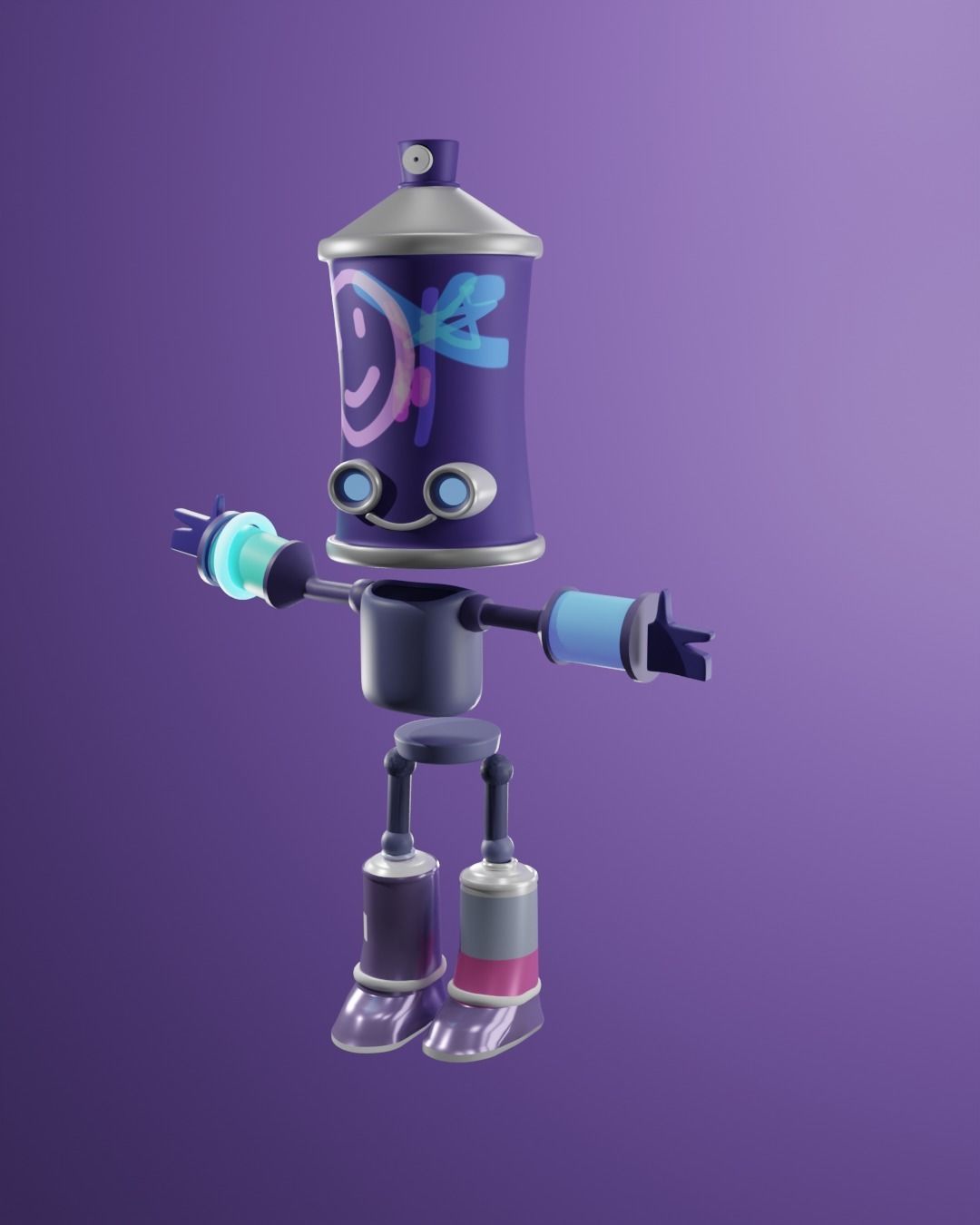 SPRABOT subway surfers character Low-poly 3D model_5