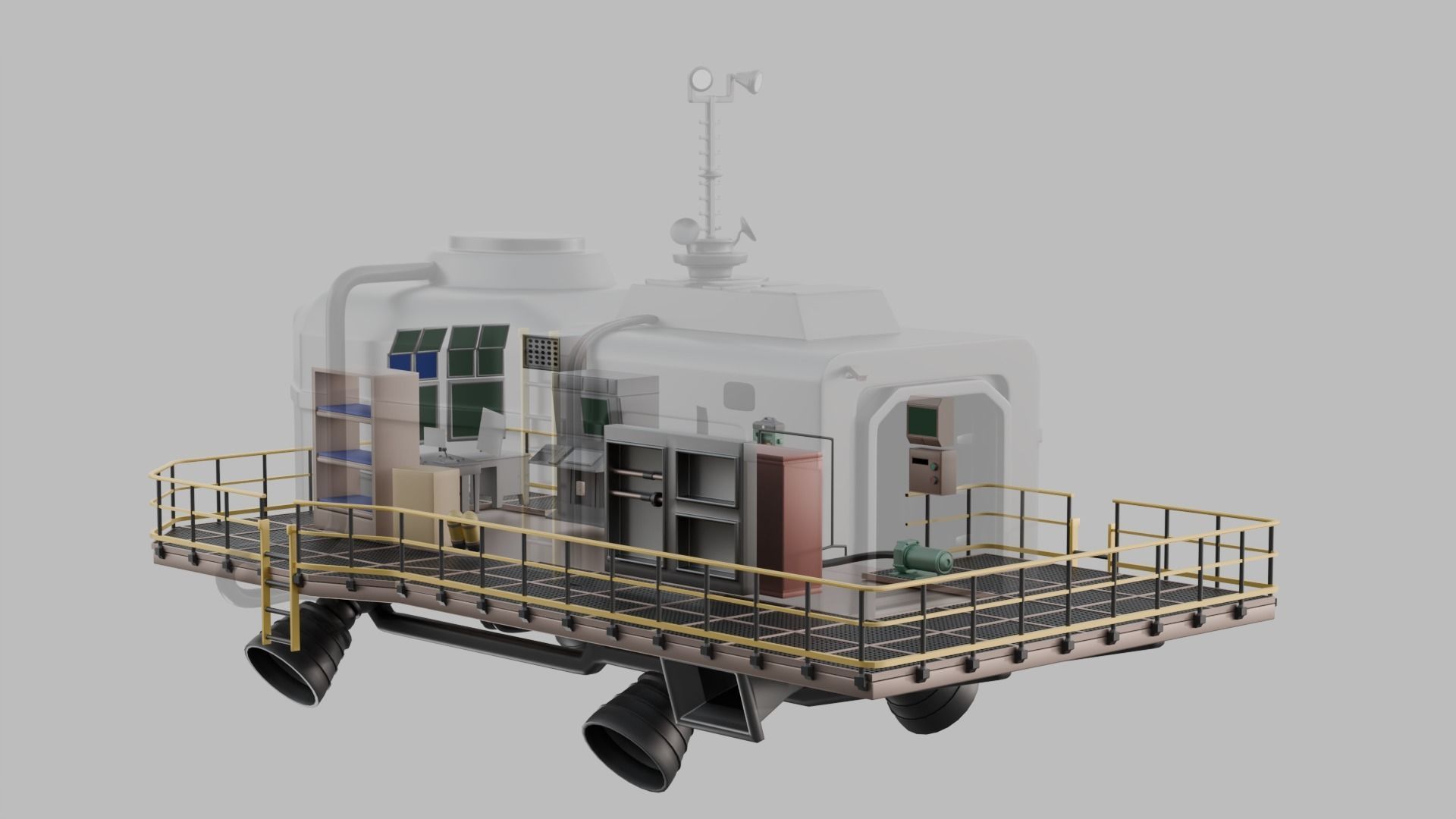 LethalCompany hightpoly Ship 3D model_2