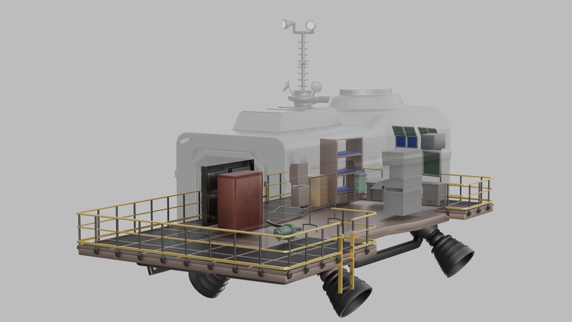 LethalCompany hightpoly Ship 3D model_4