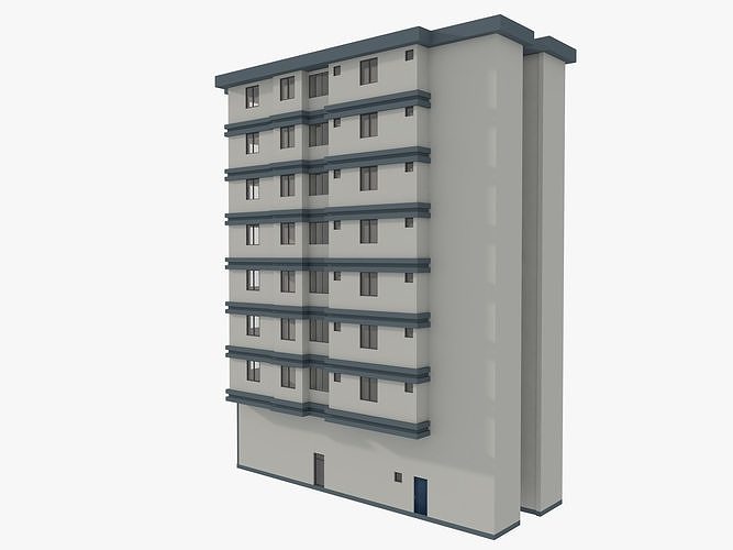 Residential Apartment Building 8 Pack 3D model 5