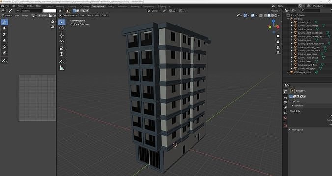 Residential Apartment Building 8 Pack 3D model 7