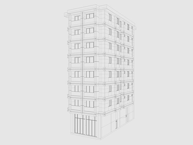 Residential Apartment Building 8 Pack 3D model 6