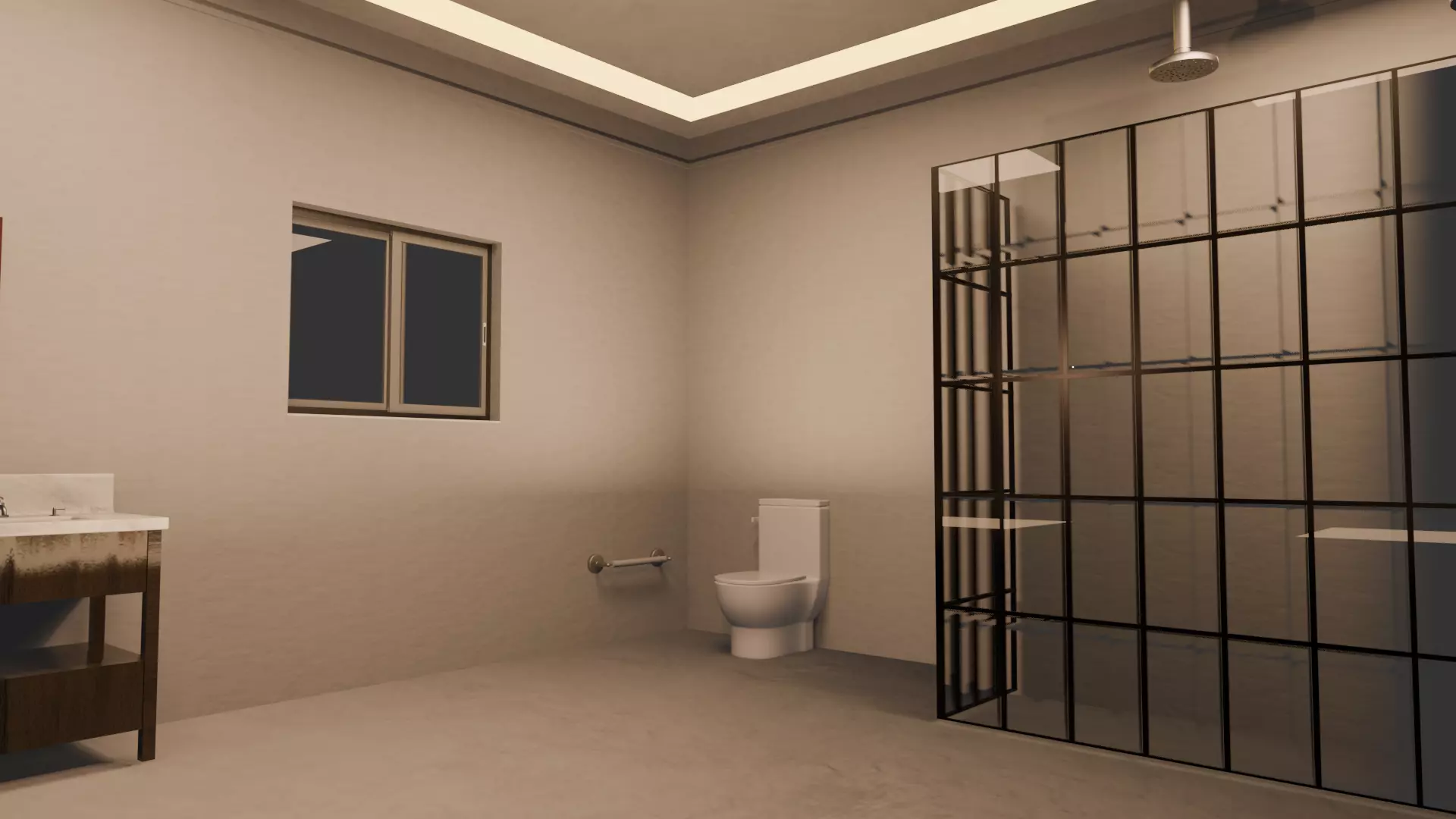 3D Modern Bathroom Low-poly 3D model