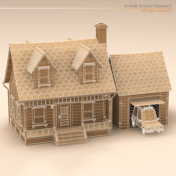 Cartoon house 3D model_8