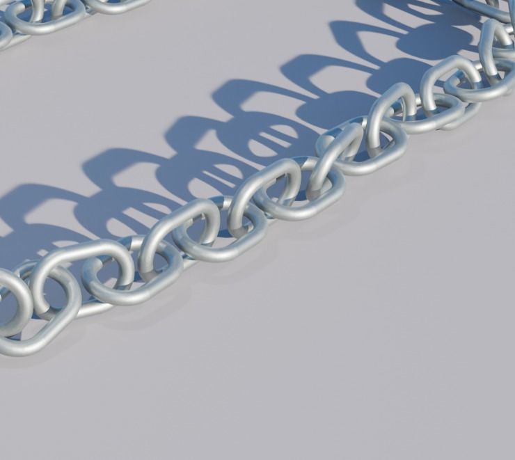 Metal chain 3D model_2
