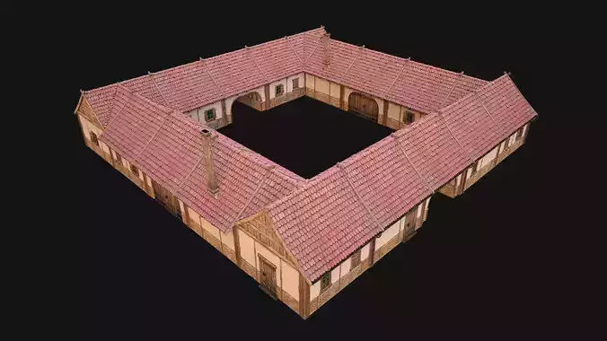 Medieval Courtyard Building House 5 Low-poly 3D model Medieval Courtyard Building House 5 Low-poly 3D model