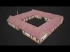 Medieval Courtyard Building House 5 Low-poly 3D model_1