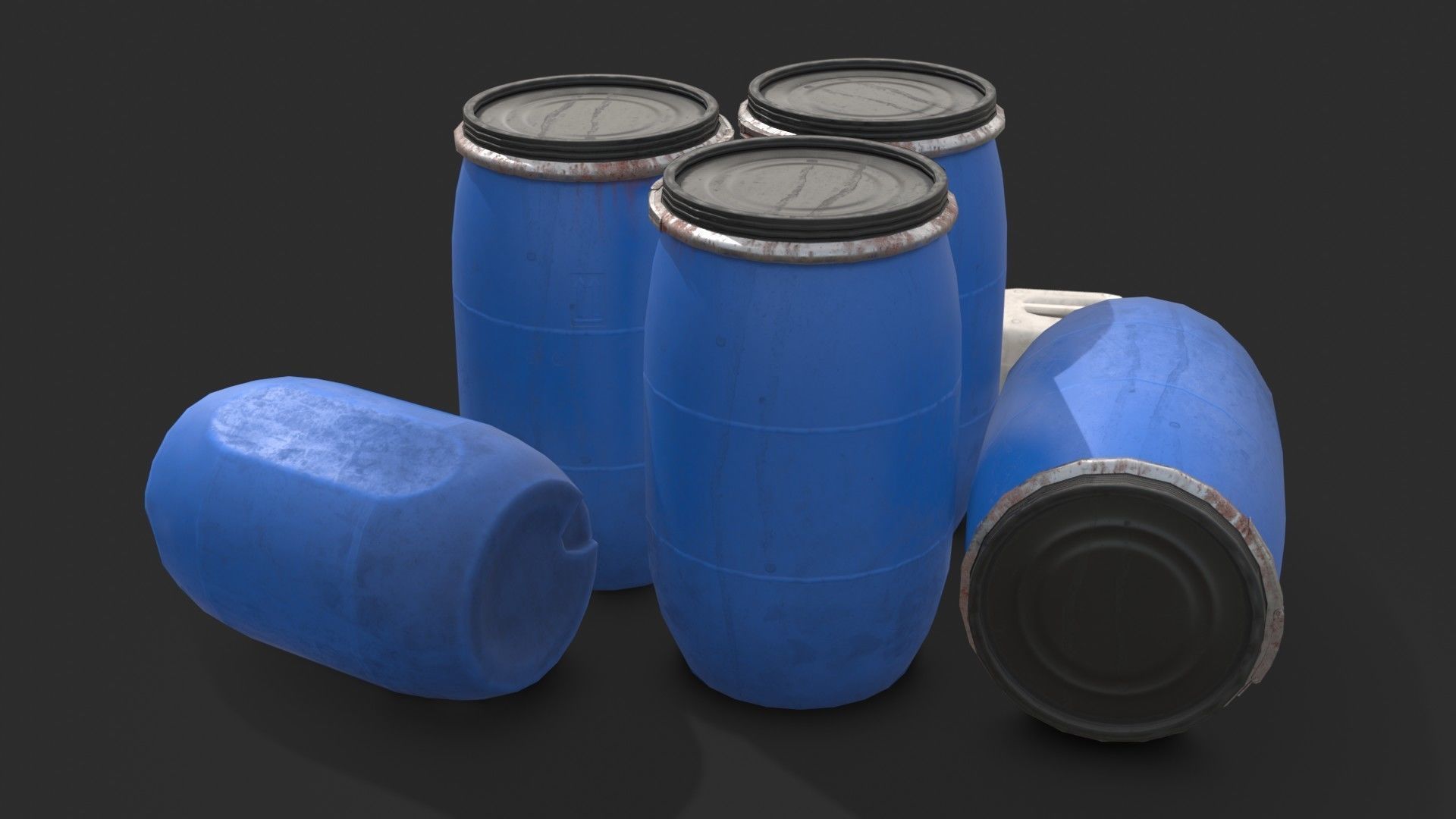 Plastic Containers Set 1 Low-poly 3D model_12