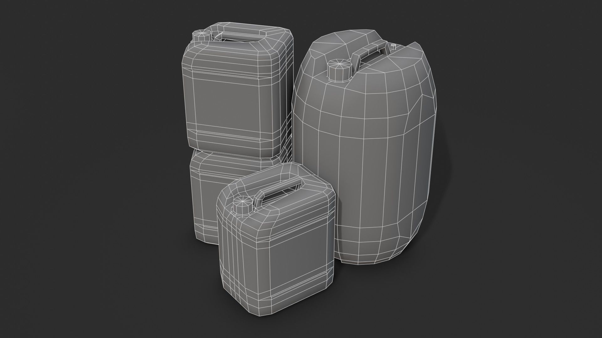 Plastic Containers Set 1 Low-poly 3D model_33