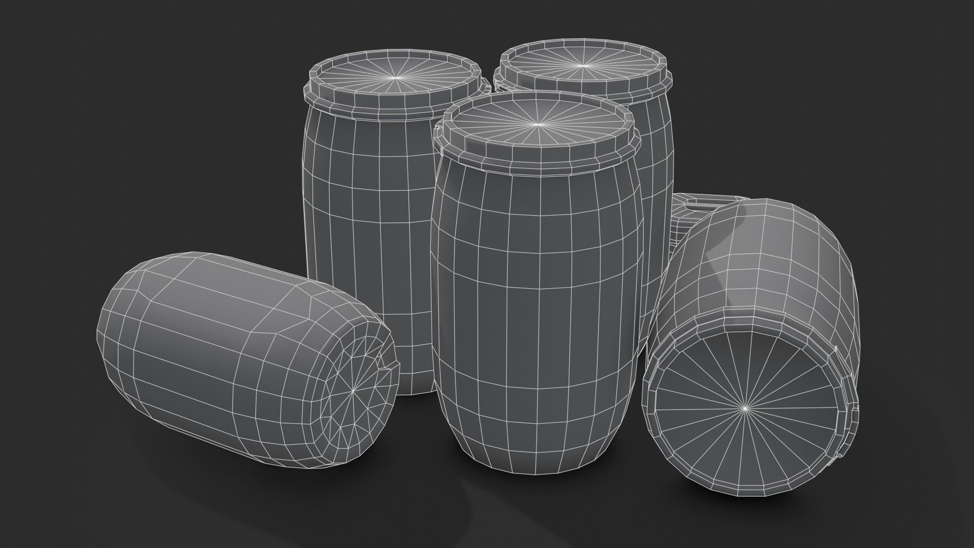 Plastic Containers Set 1 Low-poly 3D model_32