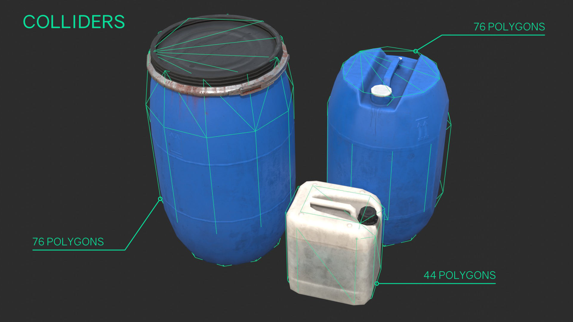 Plastic Containers Set 1 Low-poly 3D model_16