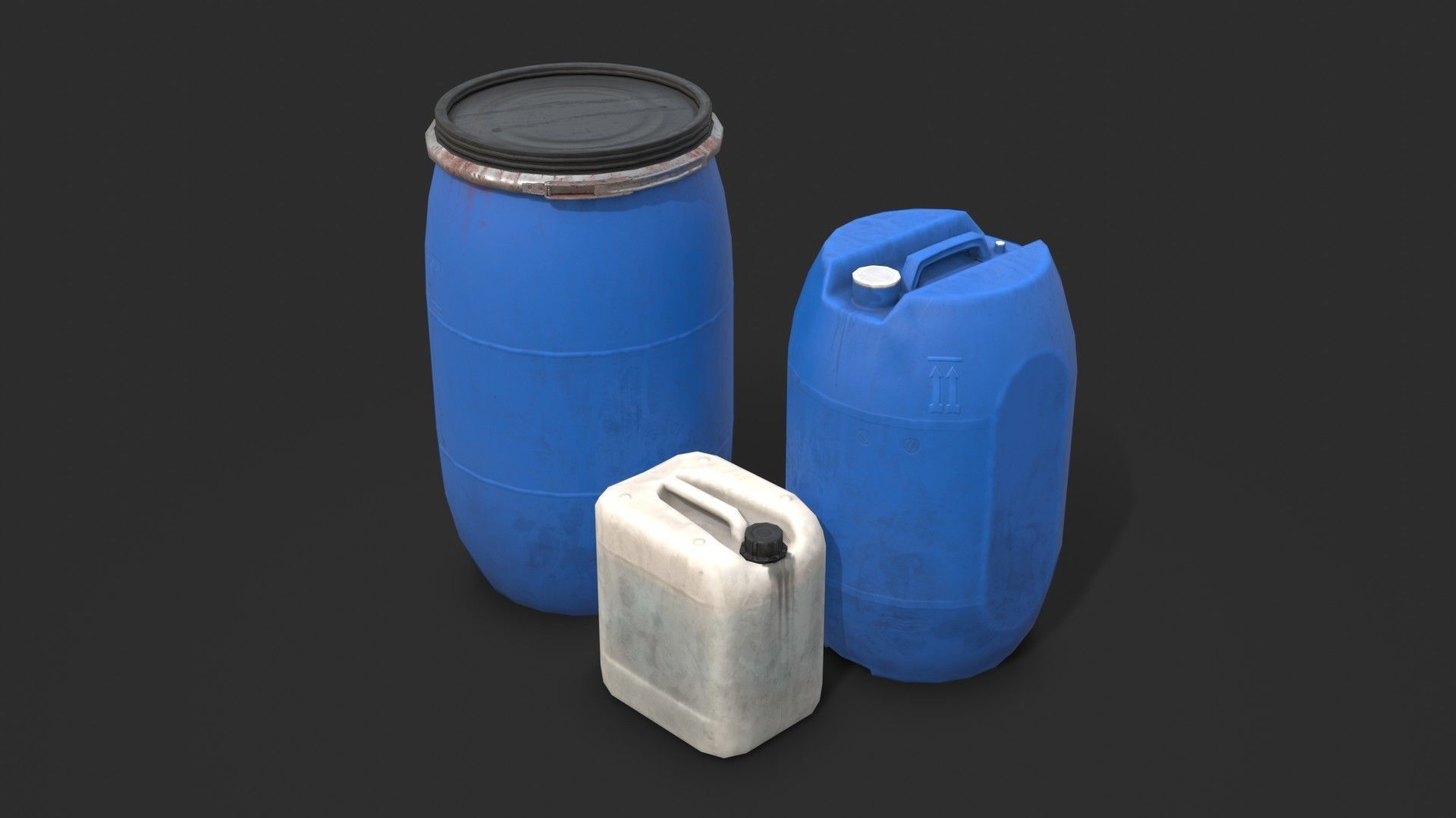 Plastic Containers Set 1 Low-poly 3D model_1