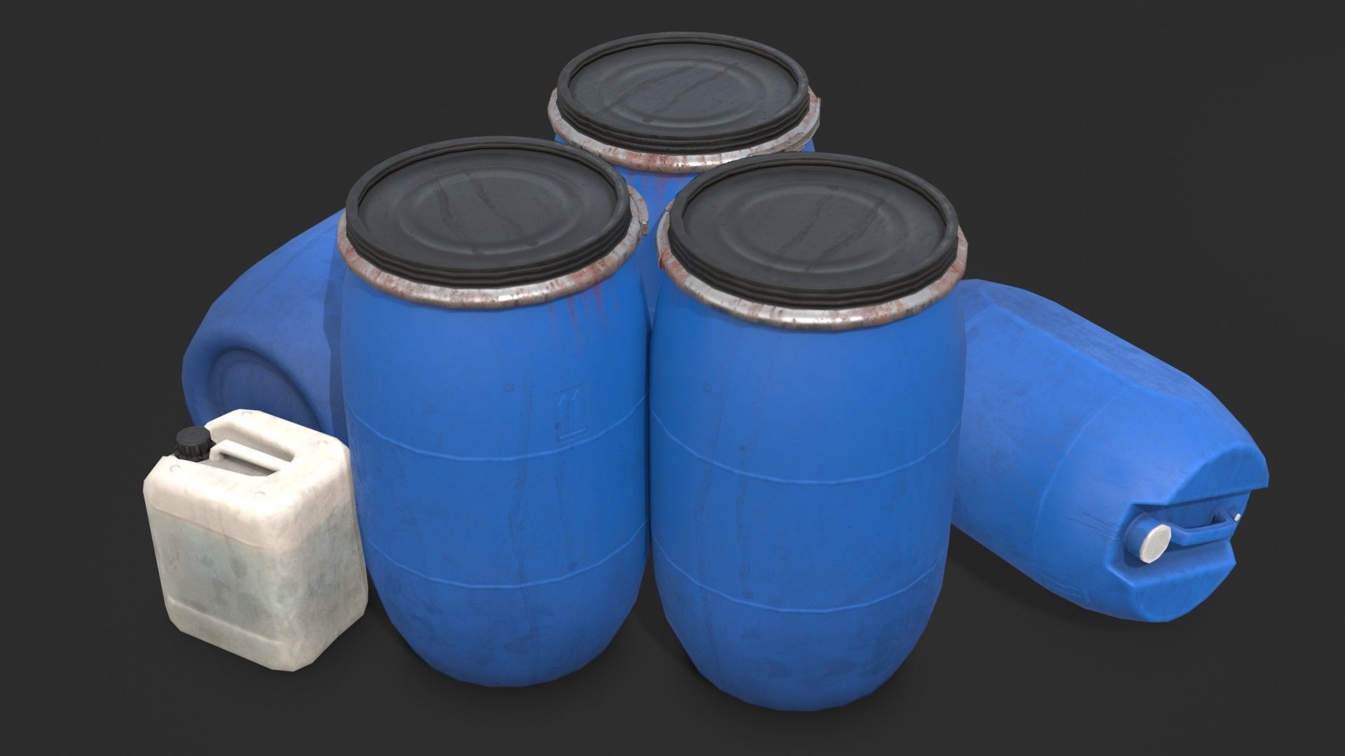 Plastic Containers Set 1 Low-poly 3D model_11