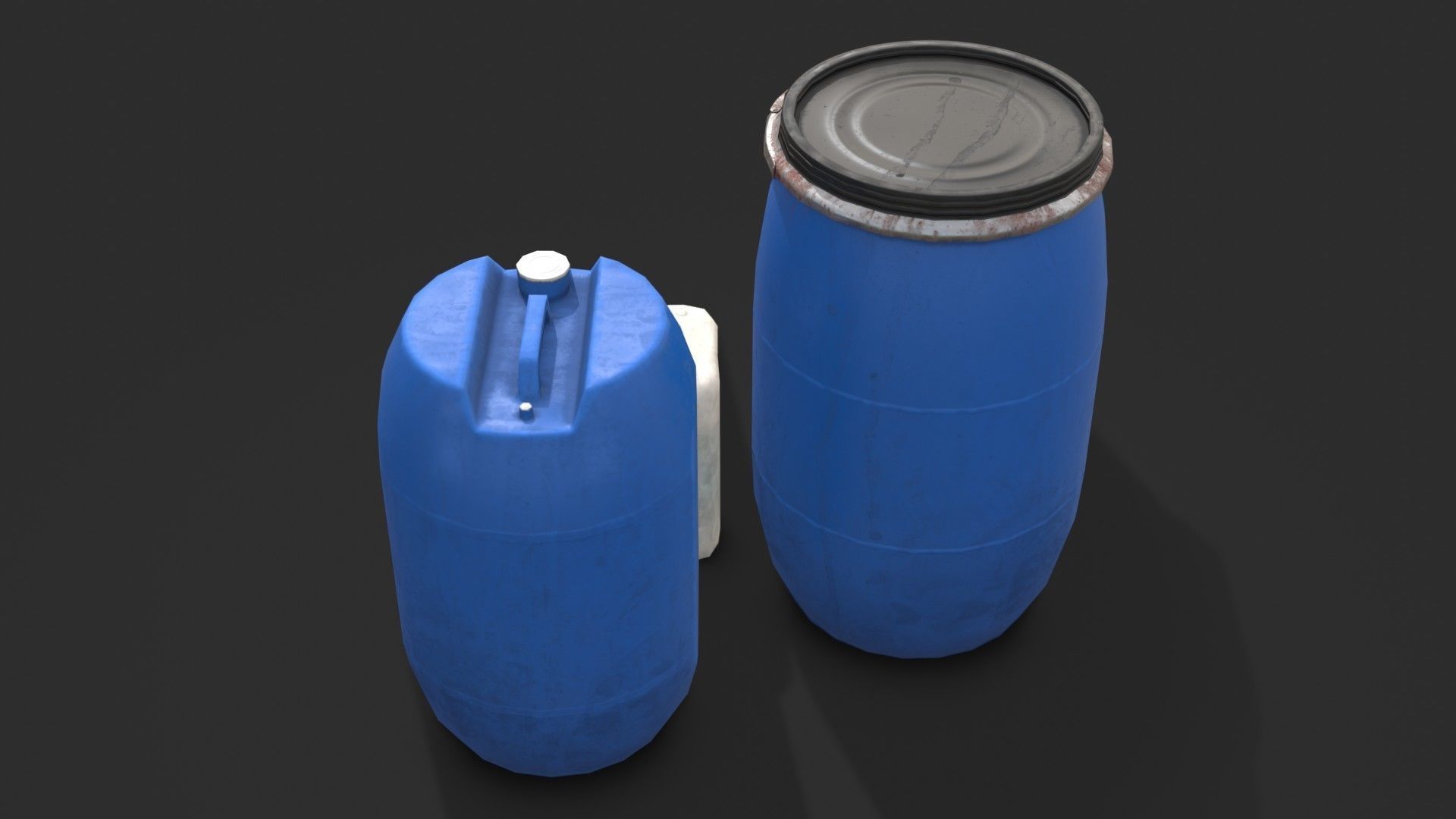 Plastic Containers Set 1 Low-poly 3D model_4