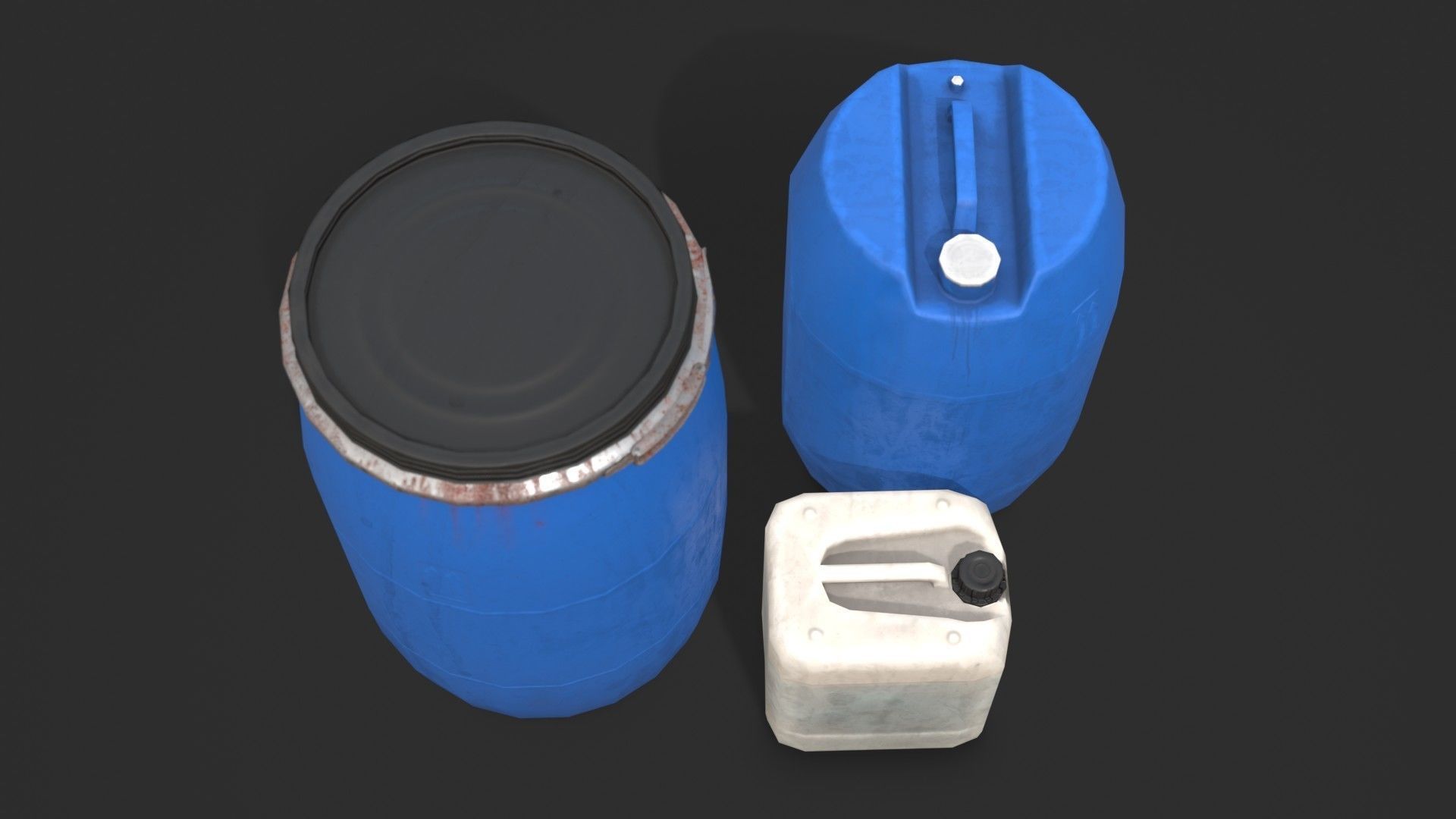 Plastic Containers Set 1 Low-poly 3D model_7