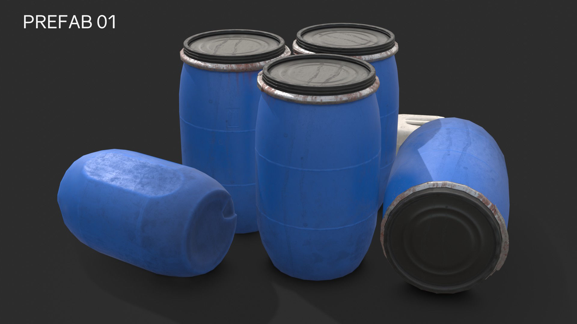 Plastic Containers Set 1 Low-poly 3D model_19