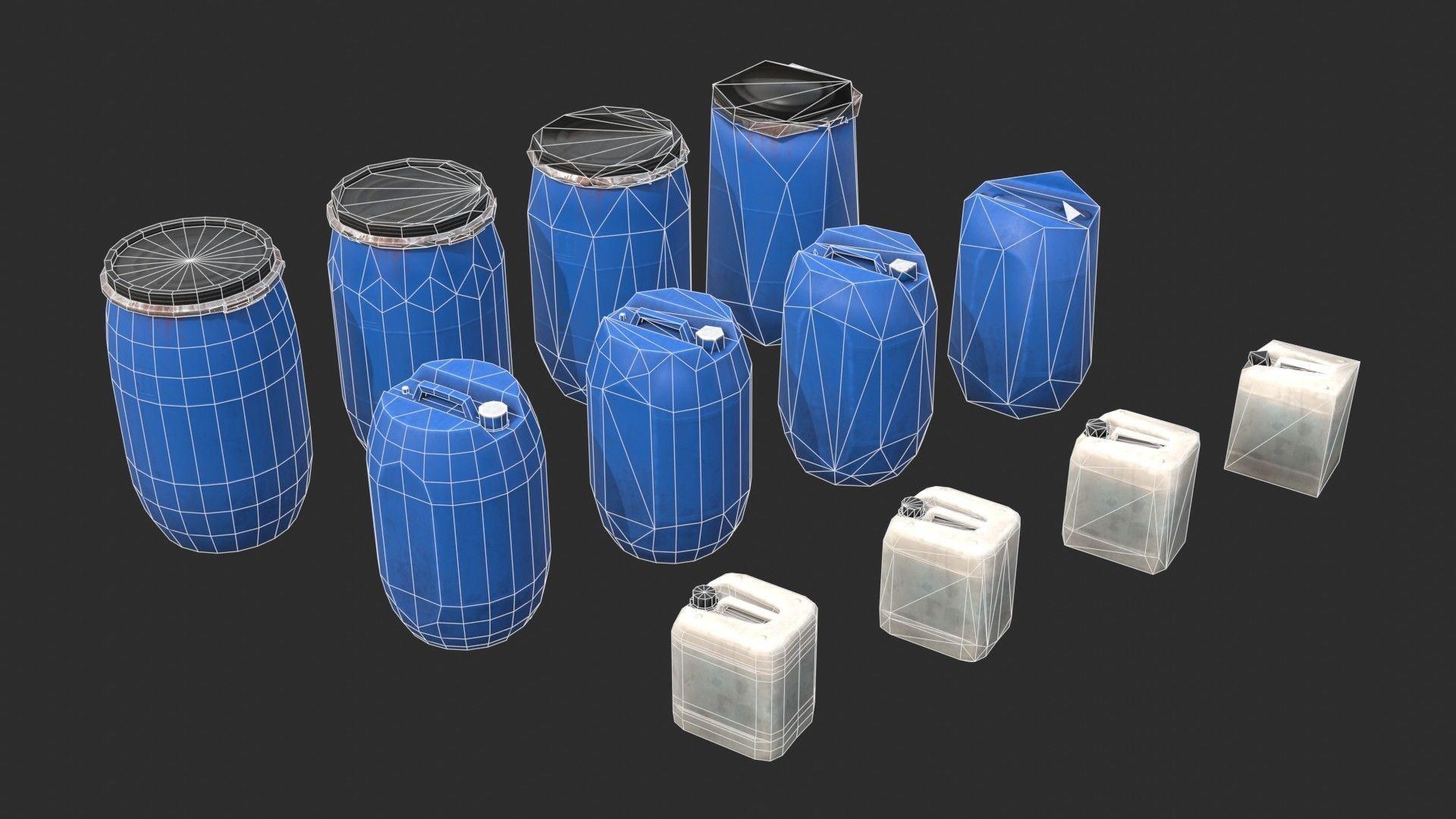 Plastic Containers Set 1 Low-poly 3D model_17