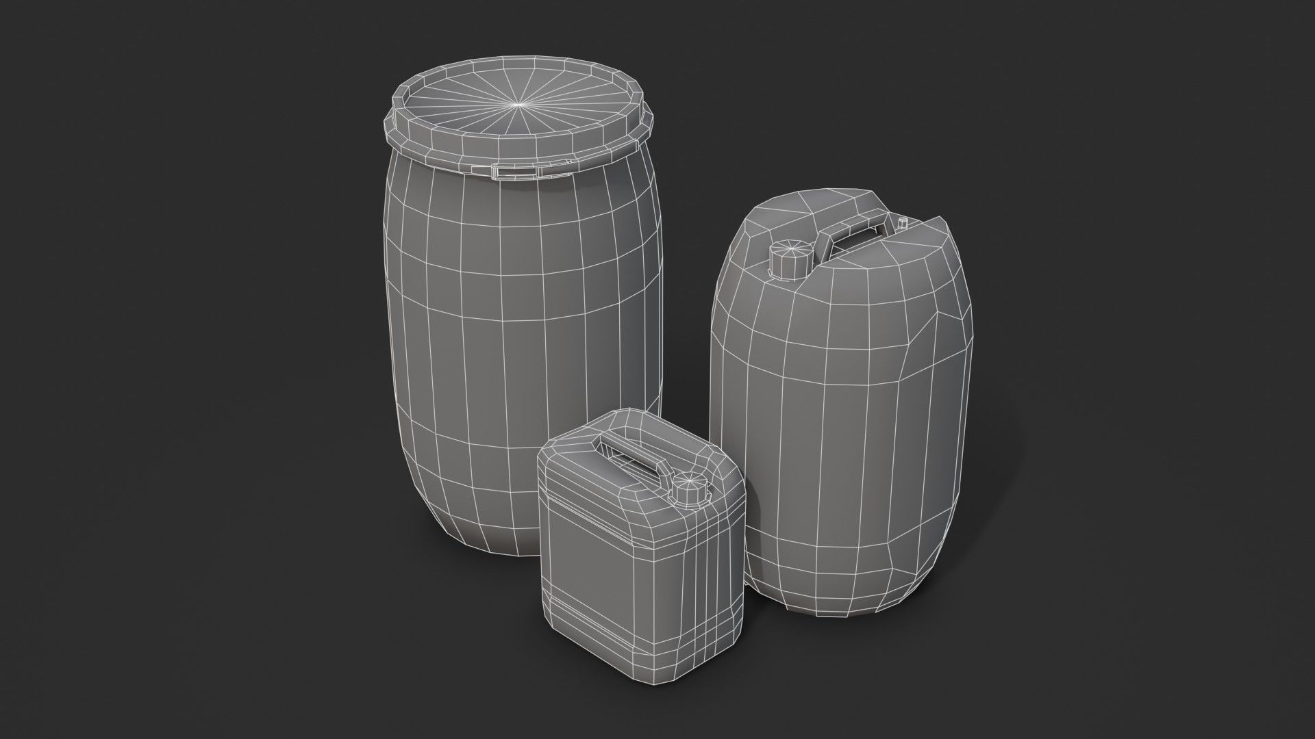 Plastic Containers Set 1 Low-poly 3D model_21