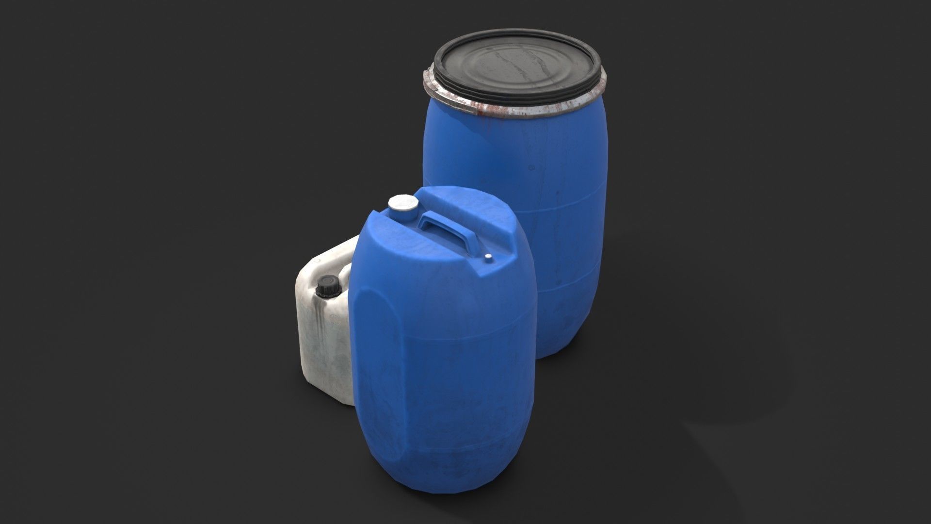 Plastic Containers Set 1 Low-poly 3D model_3