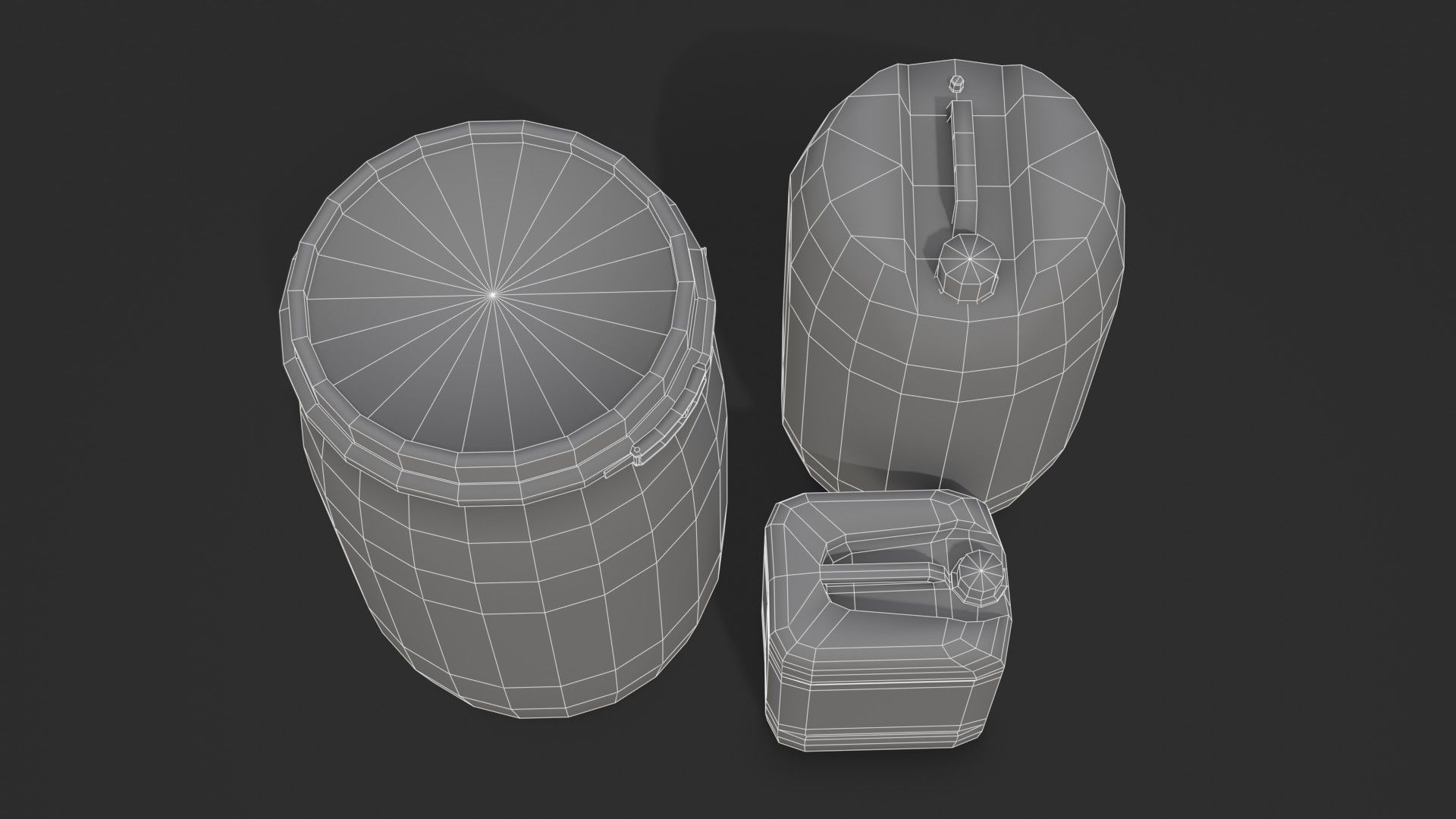 Plastic Containers Set 1 Low-poly 3D model_27