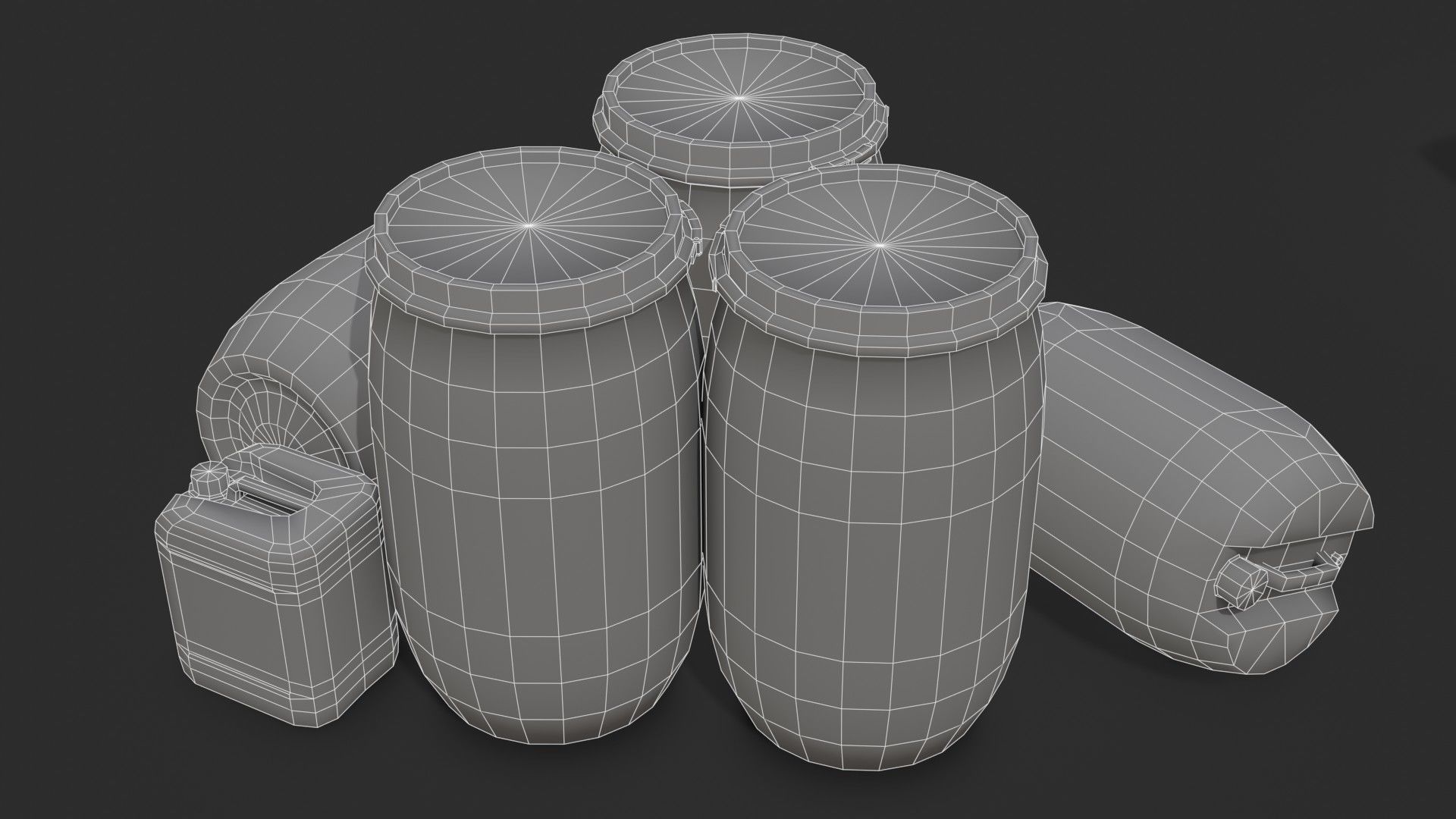 Plastic Containers Set 1 Low-poly 3D model_31