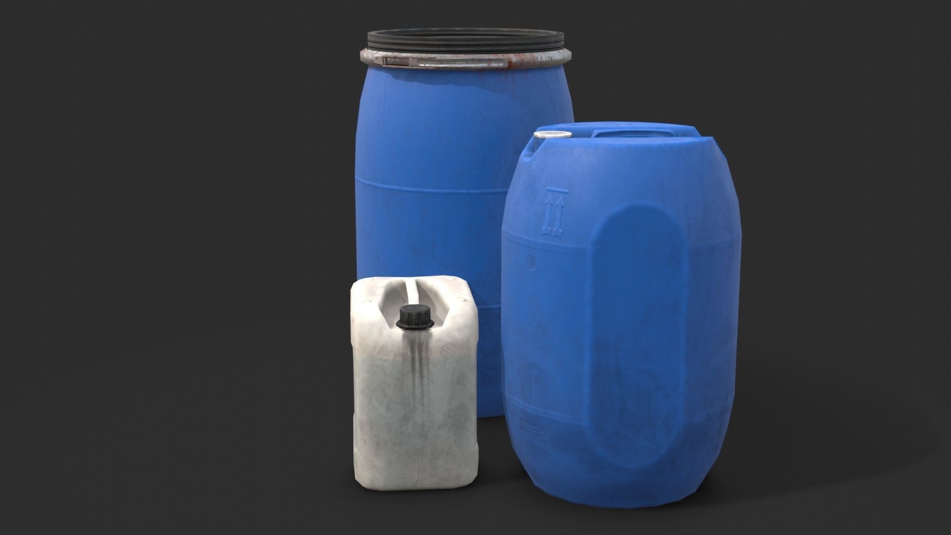 Plastic Containers Set 1 Low-poly 3D model_2