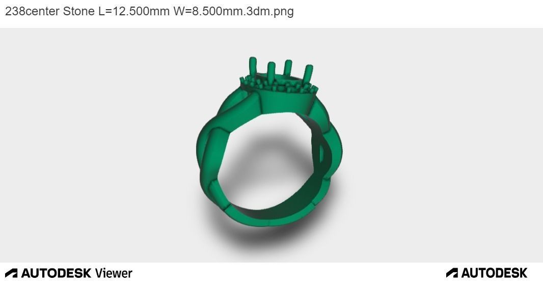 Men Cushion Cut Ring 3D print model_5